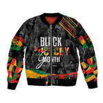 Personalized Black History Month Sleeve Zip Bomber Jacket with African American Heroes