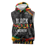 Personalized Black History Month Sleeveless Hoodie with African American Heroes - African Pride