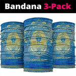 Personalized Egyptian Pharaoh Neck Gaiter Mandala and Eye of Horus in Blue DT02