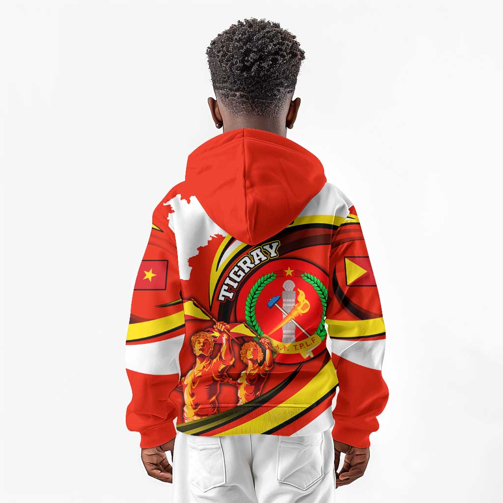 Ethiopia Tigray Kid Hoodie Revolution Emblem Freedom Fighters and Flag