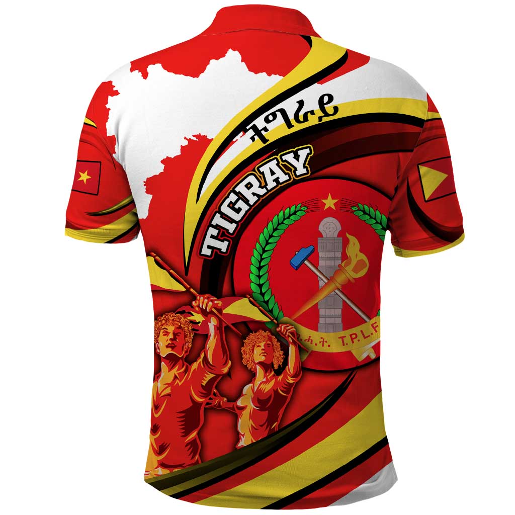 Ethiopia Tigray Polo Shirt Revolution Emblem Freedom Fighters and Flag