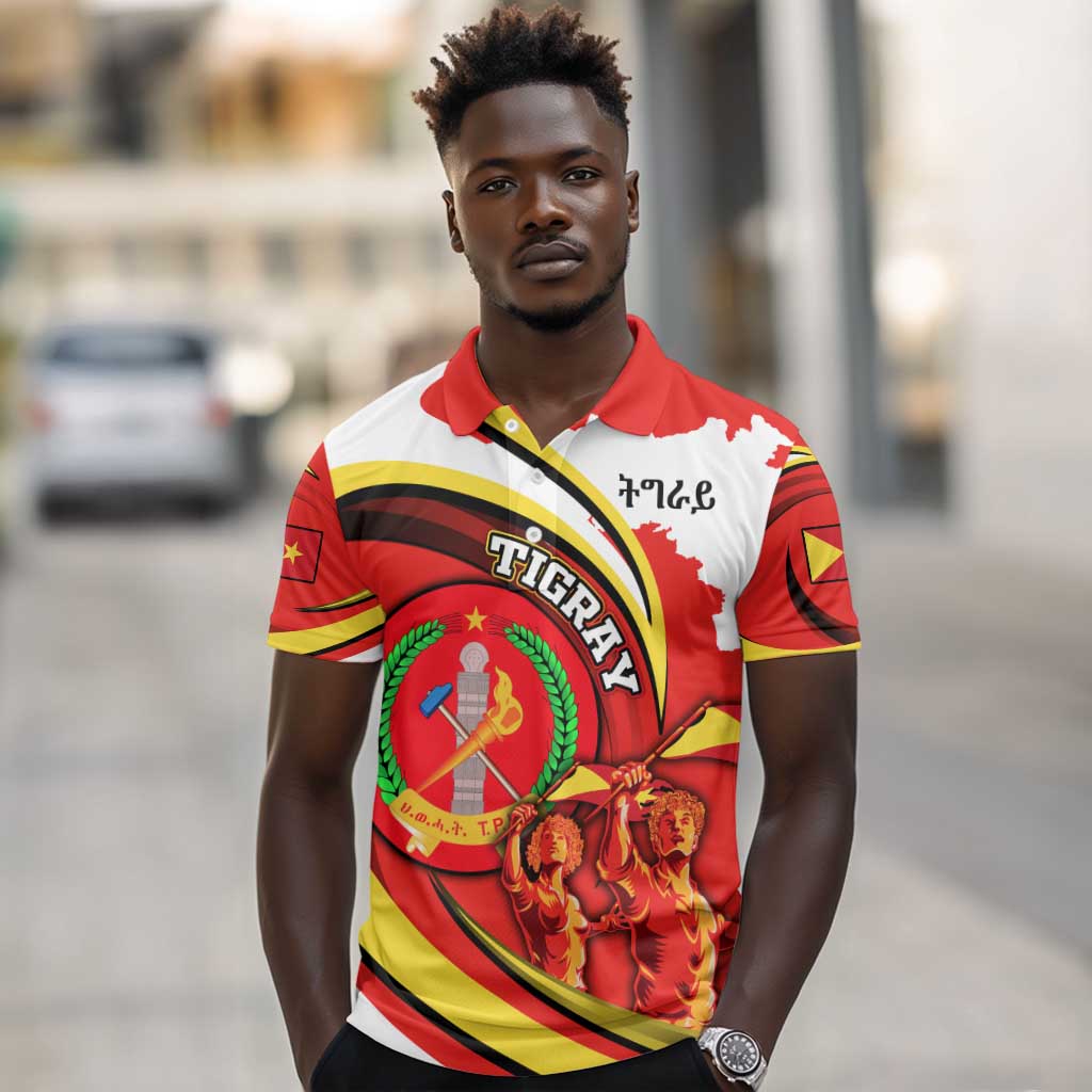 Ethiopia Tigray Polo Shirt Revolution Emblem Freedom Fighters and Flag