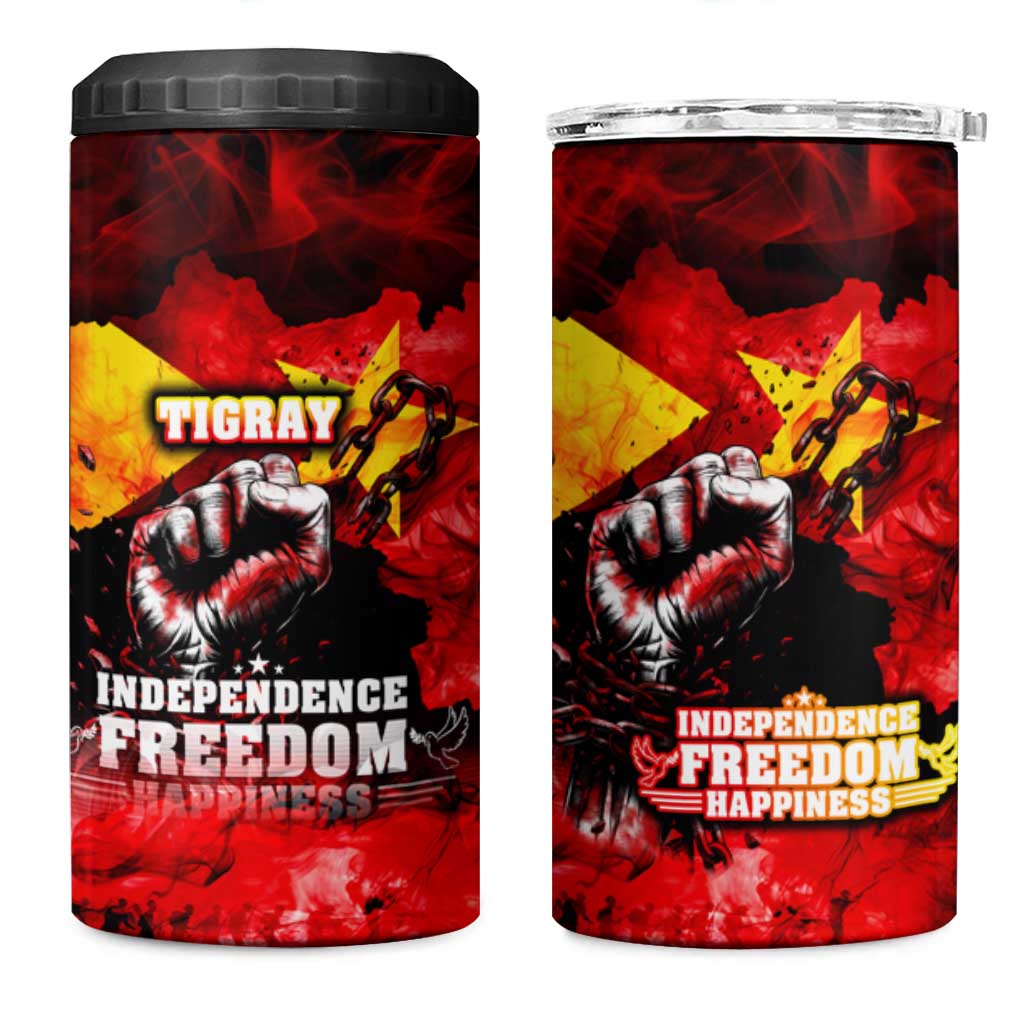 Tigrayans Independence 4 in 1 Can Cooler Tumbler I Stand with Tigray - Fist of Freedom