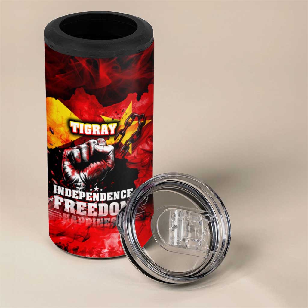 Tigrayans Independence 4 in 1 Can Cooler Tumbler I Stand with Tigray - Fist of Freedom