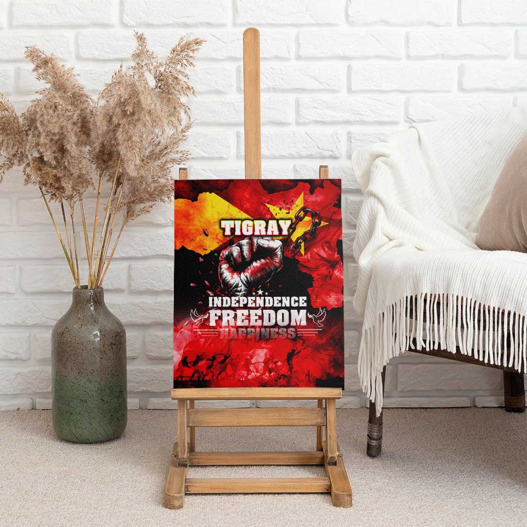 Tigrayans Independence Canvas Wall Art I Stand with Tigray - Fist of Freedom