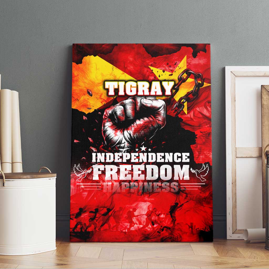 Tigrayans Independence Canvas Wall Art I Stand with Tigray - Fist of Freedom