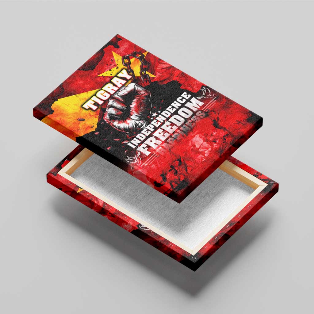 Tigrayans Independence Canvas Wall Art I Stand with Tigray - Fist of Freedom