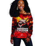 Tigrayans Independence Off Shoulder Sweater I Stand with Tigray - Fist of Freedom
