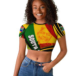 South Africa Freedom Day Mandela Raglan Cropped T shirt National Pride Protea Flower