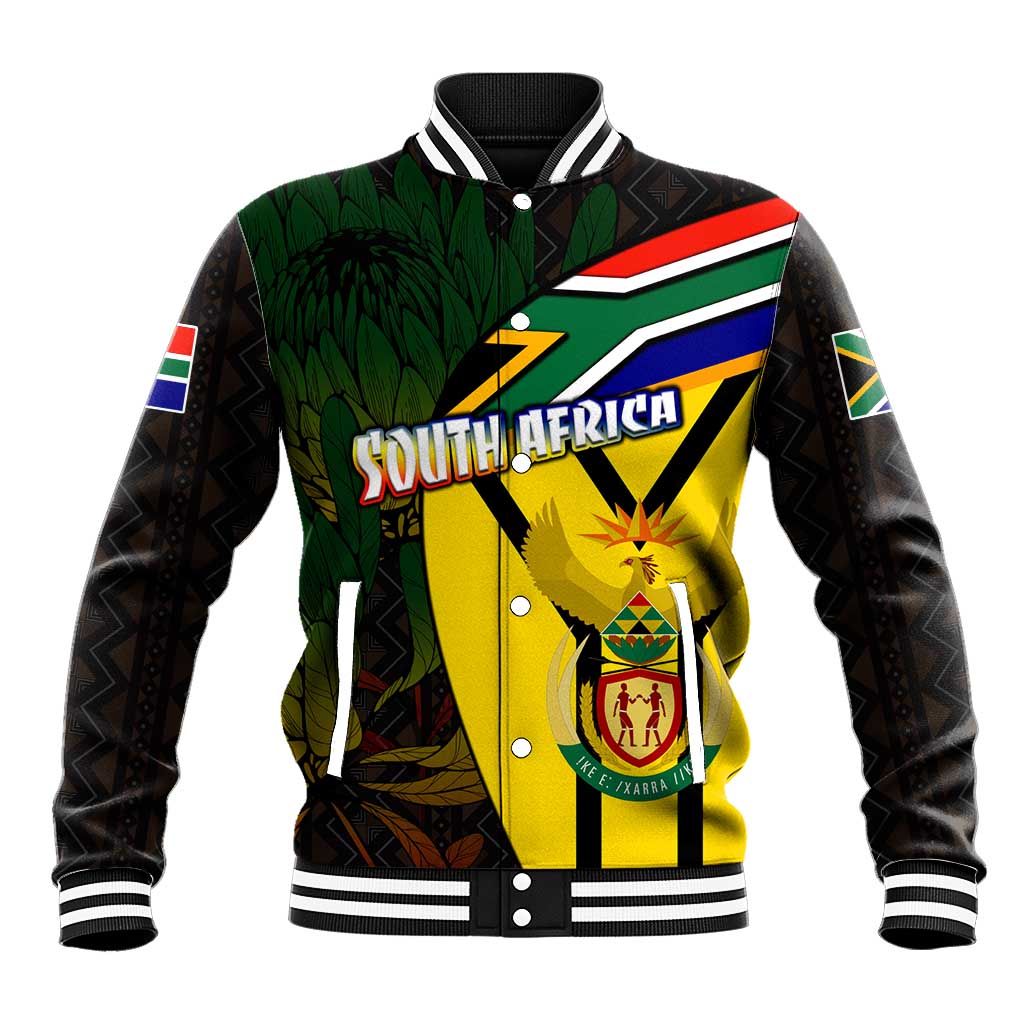 Coat Of Arms South Africa Baseball Jacket Protea Unity Heritage