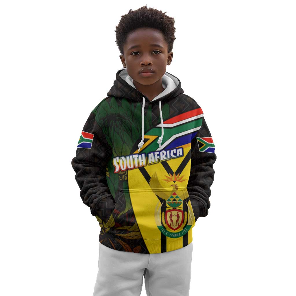 Coat Of Arms South Africa Kid Hoodie Protea Unity Heritage