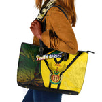 Coat Of Arms South Africa Leather Tote Bag Protea Unity Heritage
