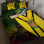 Coat Of Arms South Africa Quilt Bed Set Protea Unity Heritage