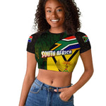 Coat Of Arms South Africa Raglan Cropped T shirt Protea Unity Heritage