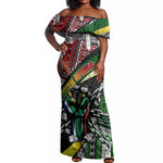 South Africa Fist of Freedom Off Shoulder Maxi Dress Never Give Up