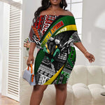 South Africa Fist of Freedom Off Shoulder Short Dress Never Give Up