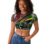South Africa Fist of Freedom Raglan Cropped T shirt Never Give Up