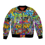Hip Hop Graffiti Art Bomber Jacket Black Power