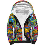 Hip Hop Graffiti Art Sherpa Hoodie Black Power
