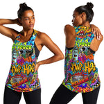 Hip Hop Graffiti Art Women Racerback Tank Black Power
