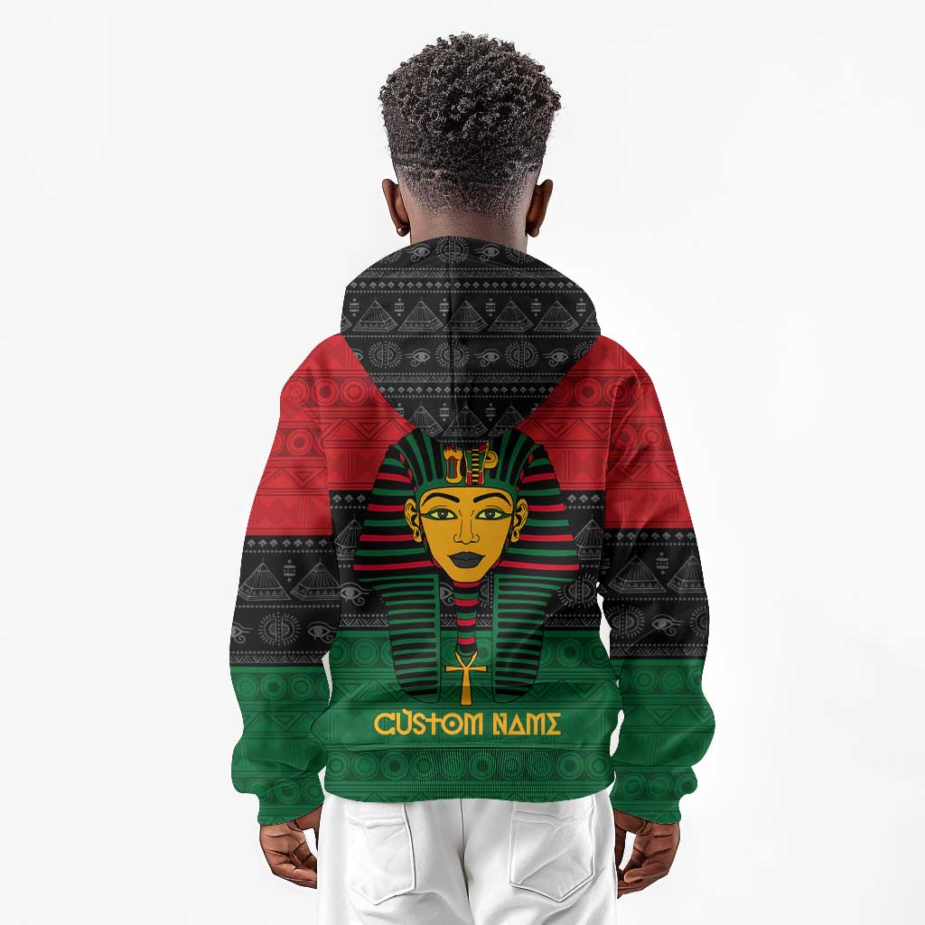 Personalized Ancient Egypt Kid Hoodie - Pharaoh in Pan-African Colors