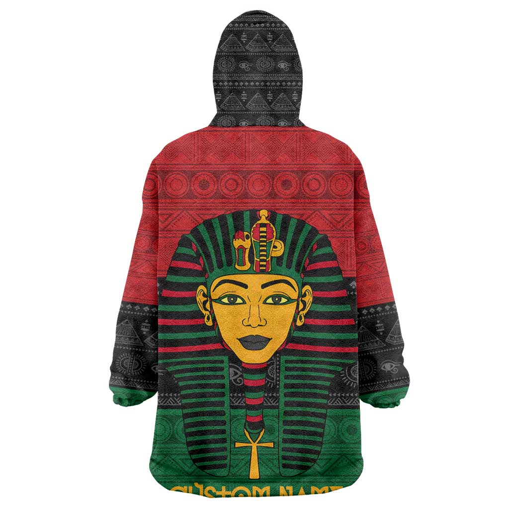 Personalized Ancient Egypt KId Wearable Blanket Hoodie - Pharaoh in Pan-African Colors