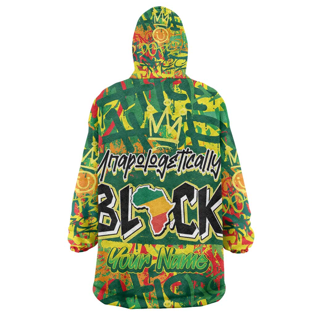 Personalized African Design KId Wearable Blanket Hoodie - Unapologetically Black
