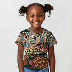 African Wildlife Kid T shirt Animal Pattern