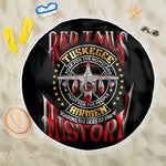 Red Tails Tuskegee Airmen Beach Blanket Black History Fighter Plane Patriotic Tribute - African Pride