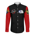 Red Tails Tuskegee Airmen Long Sleeve Button Shirt Black History Fighter Plane Patriotic Tribute - African Pride