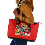 Tuskegee Red Tails Airmen Leather Tote Bag African American WWII Fighter Pilot Legacy - African Pride
