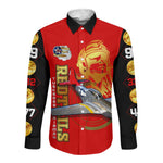 Tuskegee Red Tails Airmen Long Sleeve Button Shirt African American WWII Fighter Pilot Legacy - African Pride