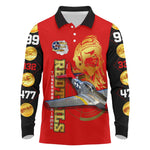 Tuskegee Red Tails Airmen Long Sleeve Polo Shirt African American WWII Fighter Pilot Legacy - African Pride