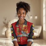 Tuskegee Red Tails Airmen Women Casual Shirt African American WWII Fighter Pilot Legacy - African Pride