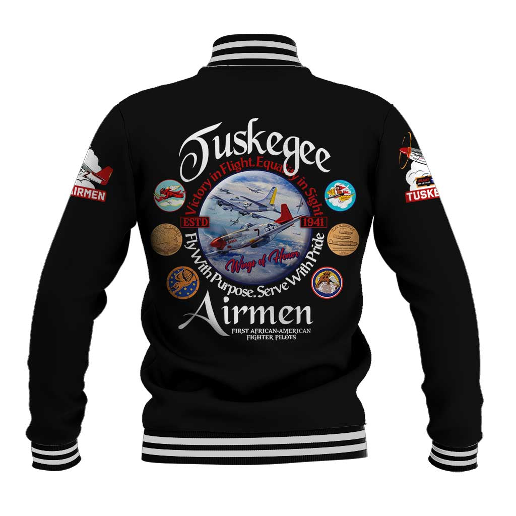 Wings of Honor Tuskegee Airmen Baseball Jacket 332nd 477th Fighter Group Tribute - African Pride
