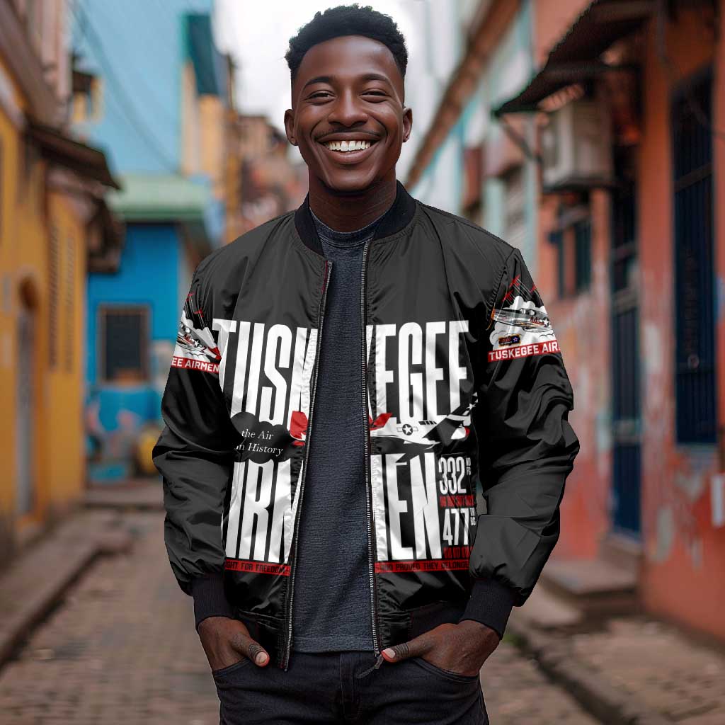Wings of Honor Tuskegee Airmen Bomber Jacket 332nd 477th Fighter Group Tribute - African Pride