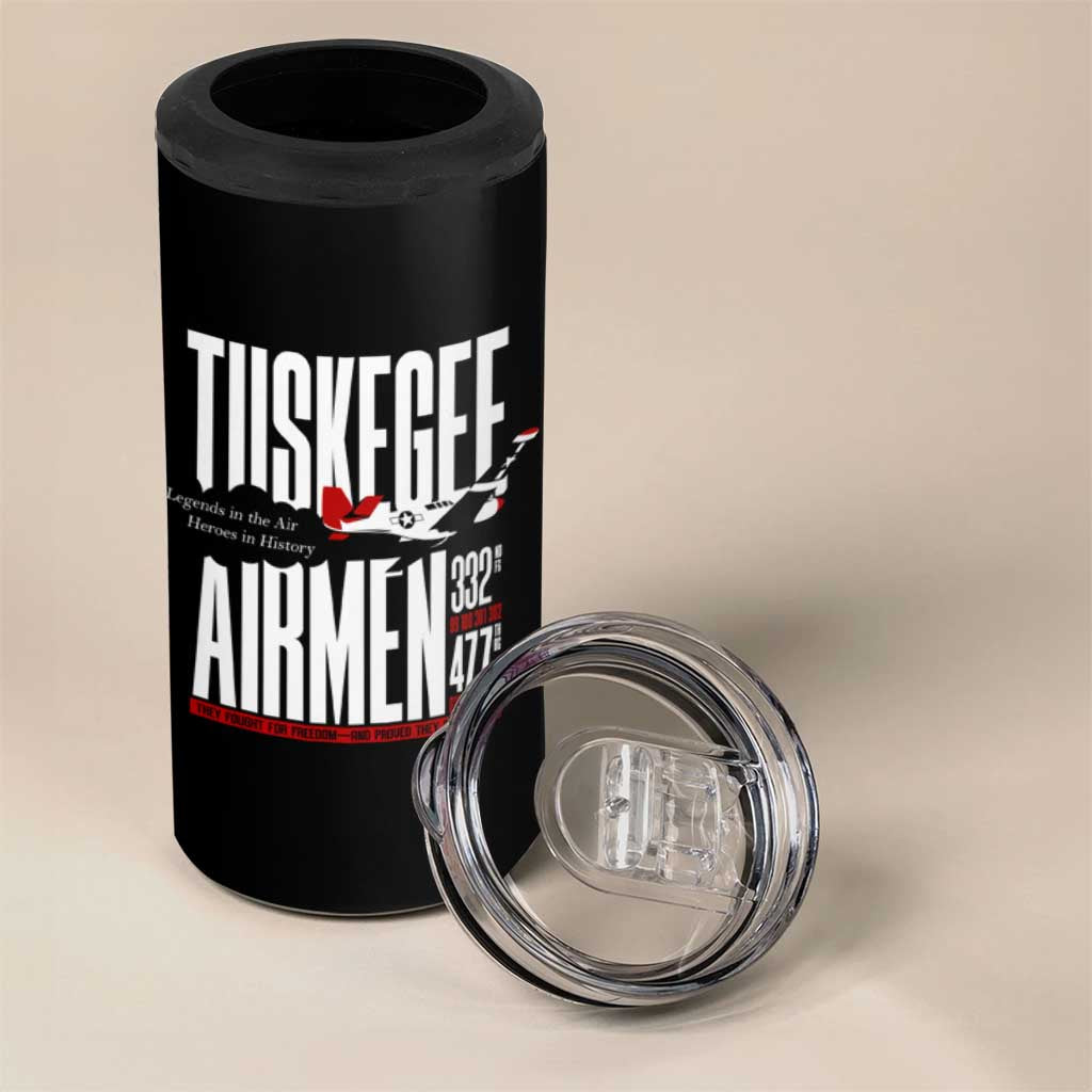 Wings of Honor Tuskegee Airmen 4 in 1 Can Cooler Tumbler 332nd 477th Fighter Group Tribute - African Pride