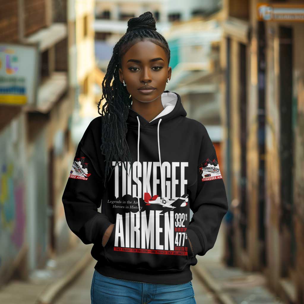 Wings of Honor Tuskegee Airmen Hoodie 332nd 477th Fighter Group Tribute - African Pride