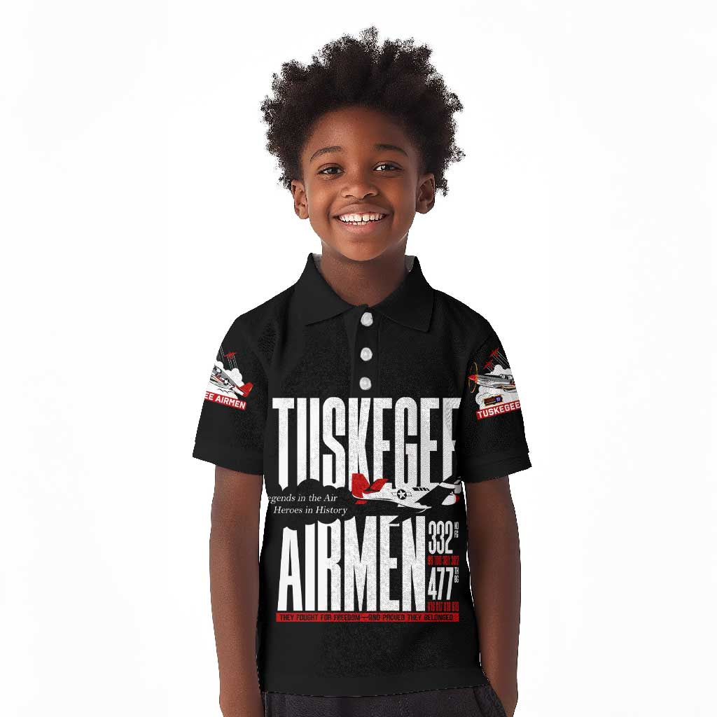 Wings of Honor Tuskegee Airmen Kid Polo Shirt 332nd 477th Fighter Group Tribute - African Pride