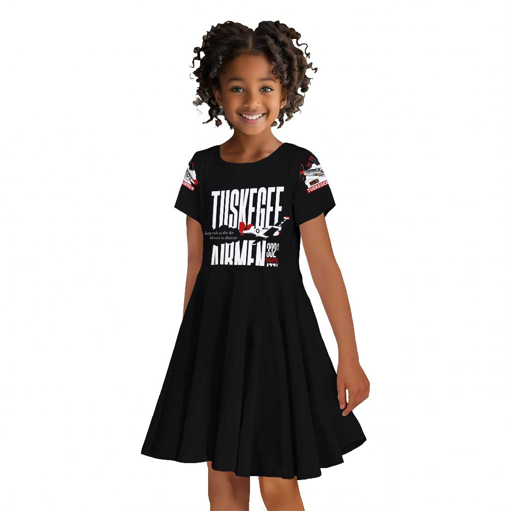 Wings of Honor Tuskegee Airmen Kid Short Sleeve Dress 332nd 477th Fighter Group Tribute - African Pride