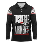 Wings of Honor Tuskegee Airmen Long Sleeve Polo Shirt 332nd 477th Fighter Group Tribute - African Pride