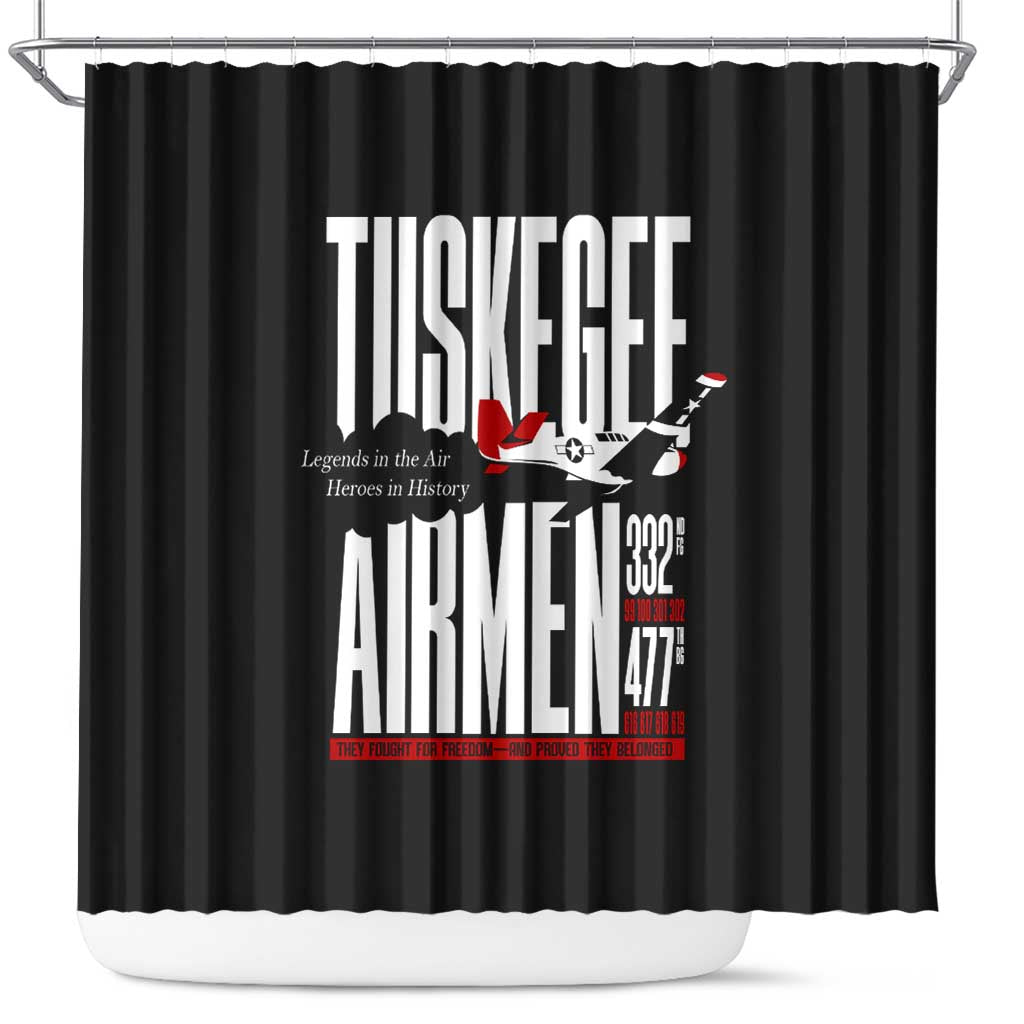 Wings of Honor Tuskegee Airmen Shower Curtain 332nd 477th Fighter Group Tribute - African Pride