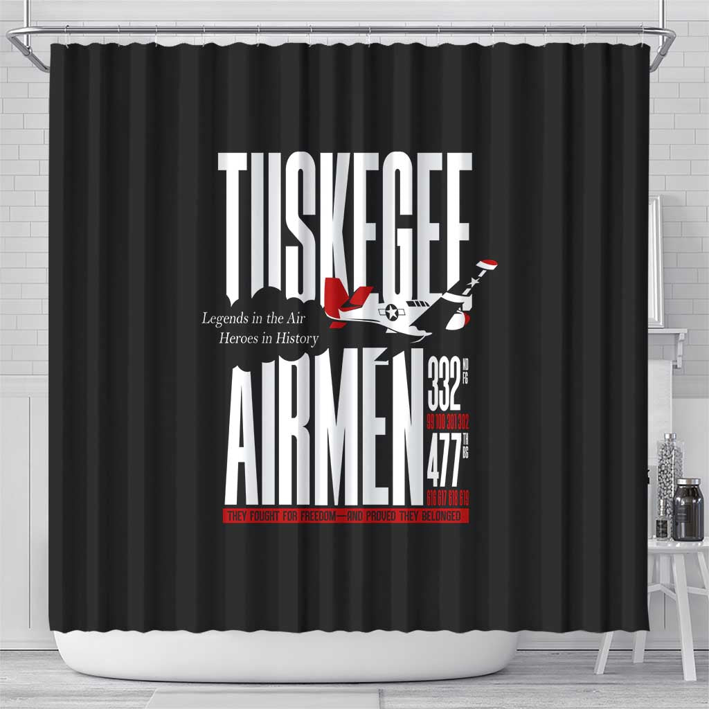 Wings of Honor Tuskegee Airmen Shower Curtain 332nd 477th Fighter Group Tribute - African Pride