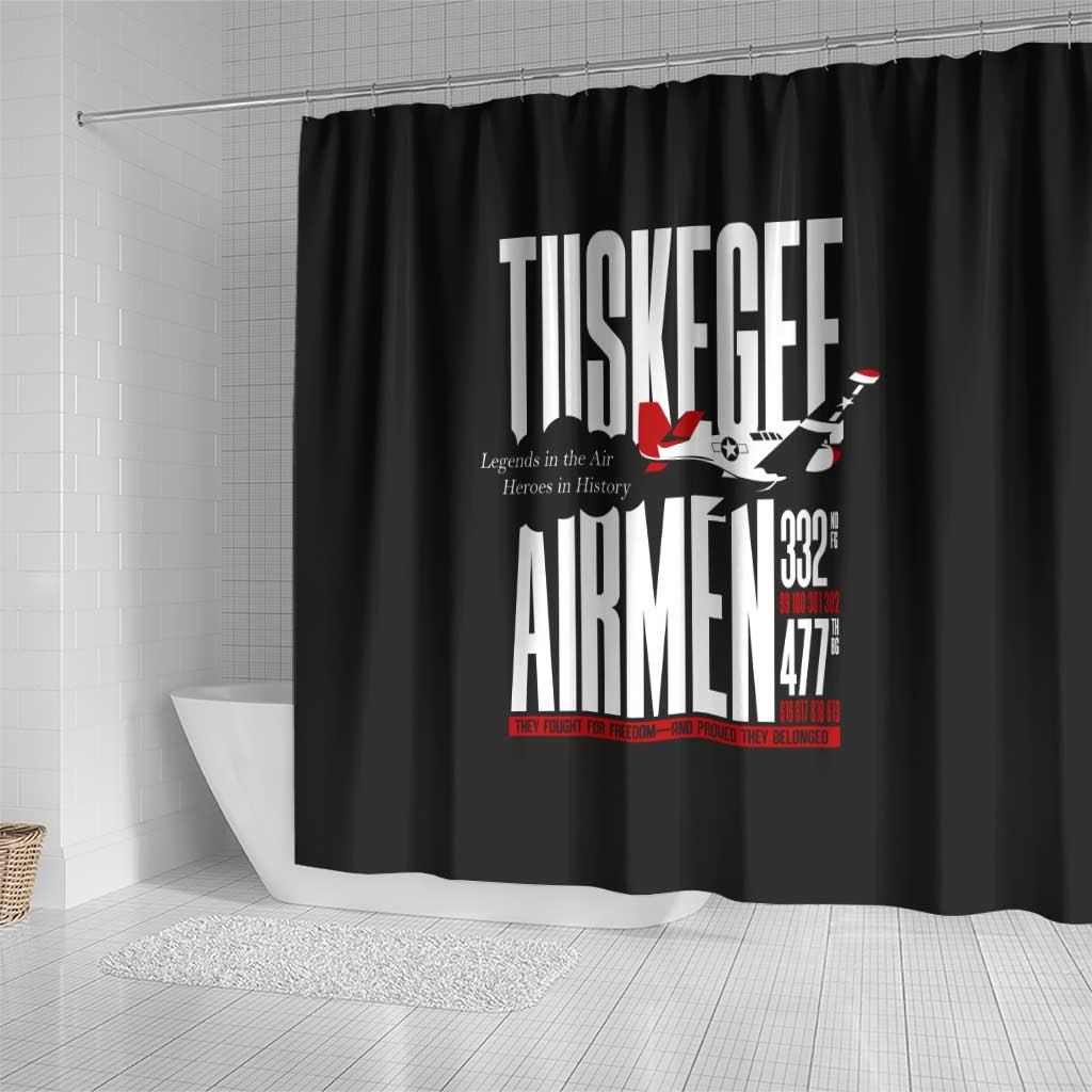 Wings of Honor Tuskegee Airmen Shower Curtain 332nd 477th Fighter Group Tribute - African Pride