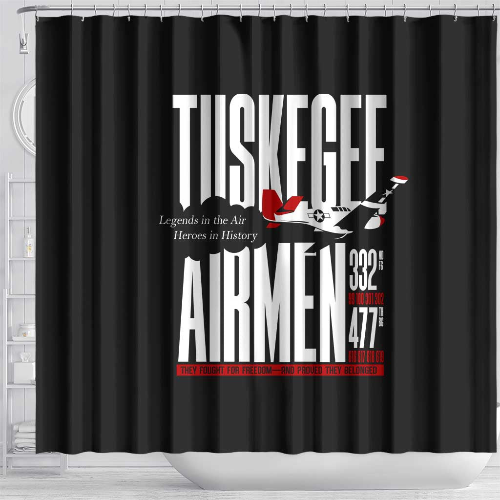 Wings of Honor Tuskegee Airmen Shower Curtain 332nd 477th Fighter Group Tribute - African Pride