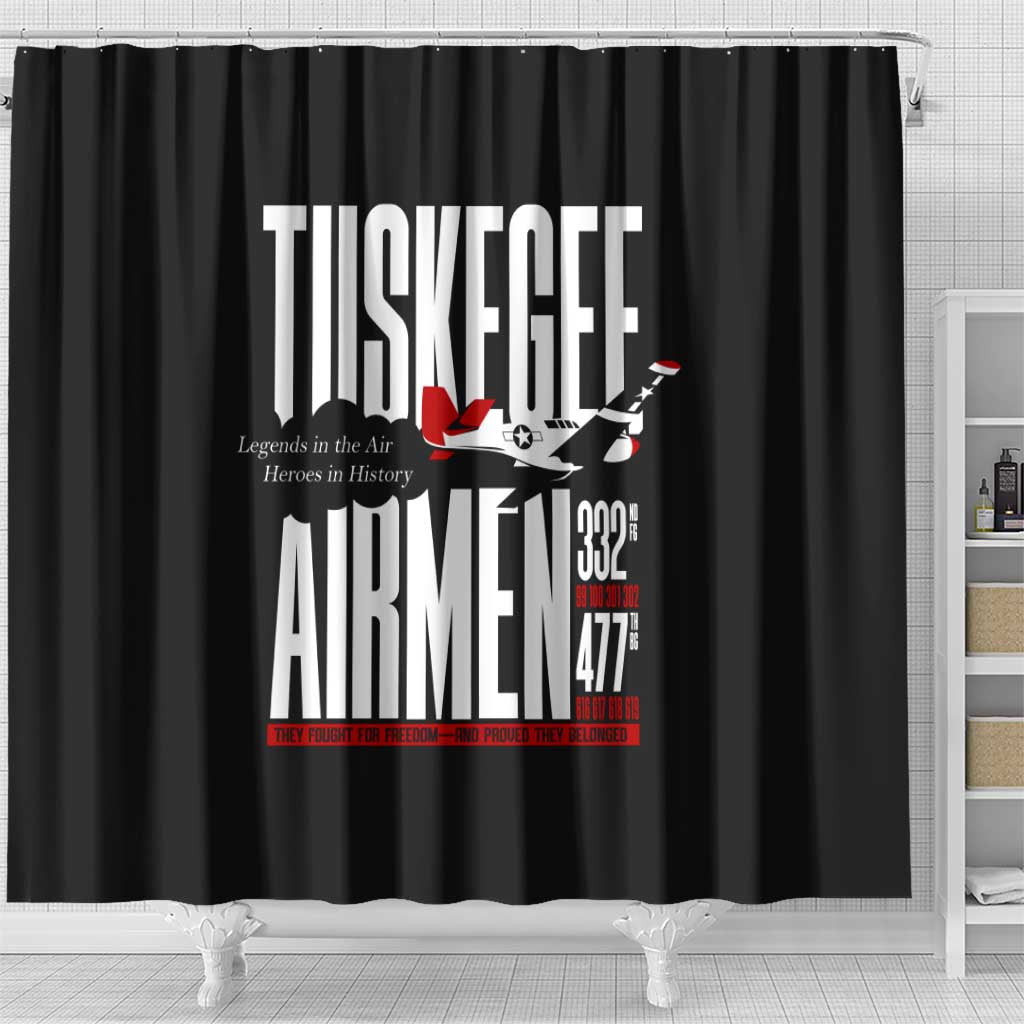 Wings of Honor Tuskegee Airmen Shower Curtain 332nd 477th Fighter Group Tribute - African Pride