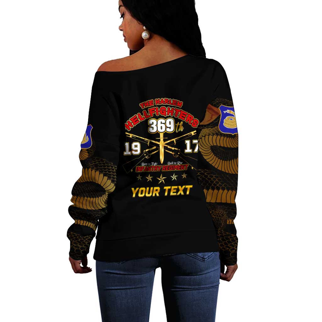 Harlem Hellfighters Off Shoulder Sweater 369th Regiment Legacy at Sea - African Pride