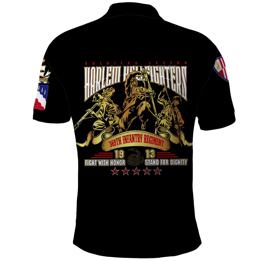Harlem Hellfighters 1913 Polo Shirt Fight with Honor, Stand for Dignity - 369th Infantry Regiment - African Pride