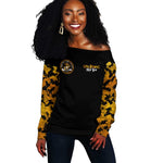 Montford Point Marines Off Shoulder Sweater Afro Black History Tribute - African Pride