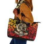 Montford Point Marines Leather Tote Bag Afro Devil Dog Soldier Legend - African Pride